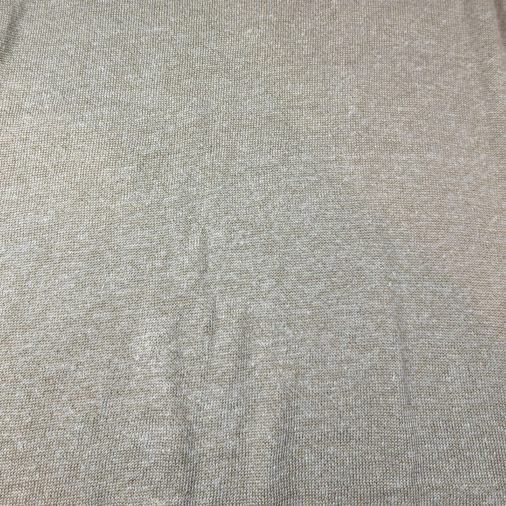 Chico's Tan Linen Blend Rolled V-Neck Long Sleeve Sweater Size 1=Medium Coastal - Picture 8 of 9